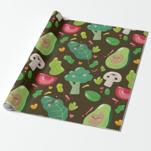Papel De Regalo Modelo vegetal de los caracteres del dibujo