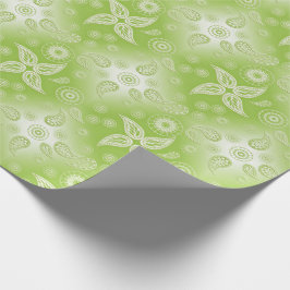Papel De Regalo Modelo verde de la cal de Paisley