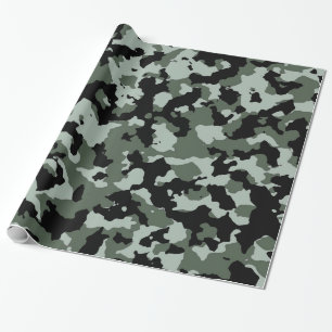 Papel De Regalo Modelo verde militar del camuflaje