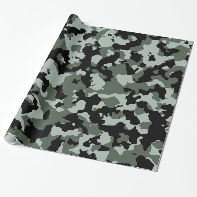 Papel De Regalo Modelo verde militar del camuflaje (Desenrollado)