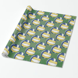 Papel De Regalo Modelos azules y amarillos del voleibol