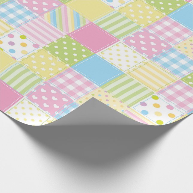 Papel De Regalo Modelos en colores pastel del remiendo (Esquina)