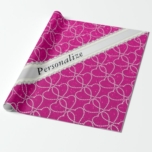 Papel De Regalo Modelos suaves del corazón del diamante del (Desenrollado)