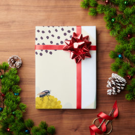 Papel De Regalo Modern Abstract Botanical Yellow Billy Button