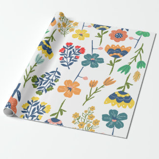 Papel De Regalo Modern beautiful flower pattern Pink yellow green