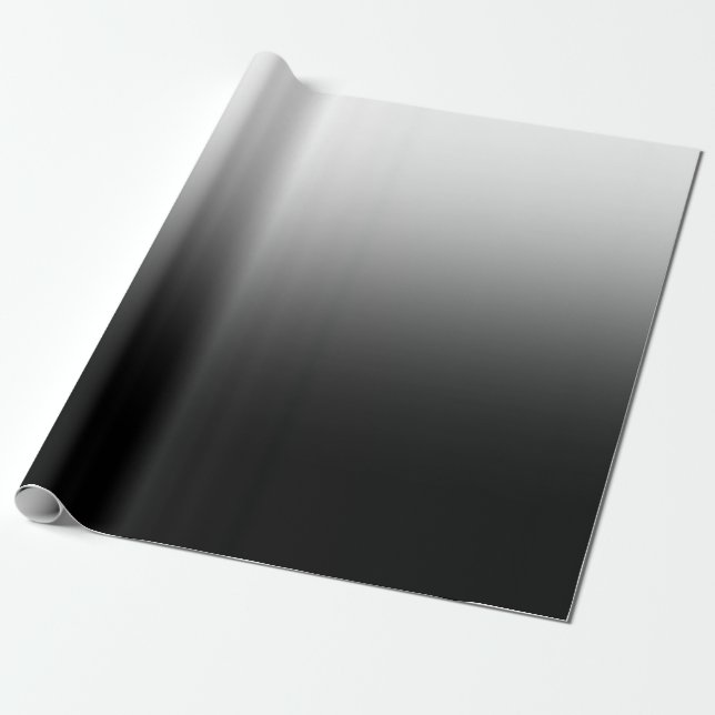 Papel De Regalo Modern Black and White Gradient Minimalist Design (Desenrollado)