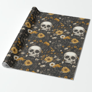Papel De Regalo Modern Blossom Skull-Stil Geschenkpapier