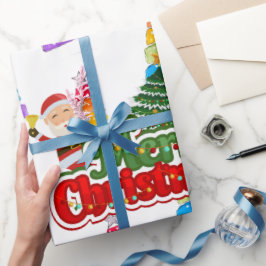 Papel De Regalo Modern Christmas Tree Painting Colorful