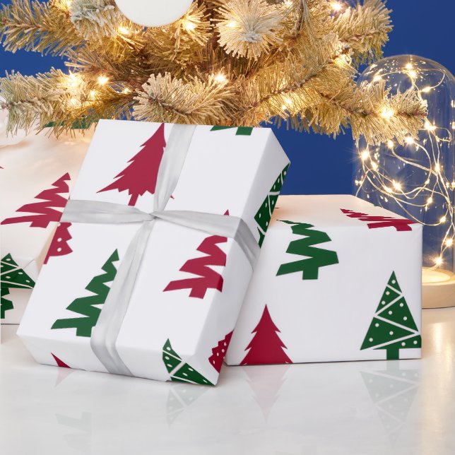 Papel De Regalo Modern Christmas Tree Wrapping Paper (Vacaciones)