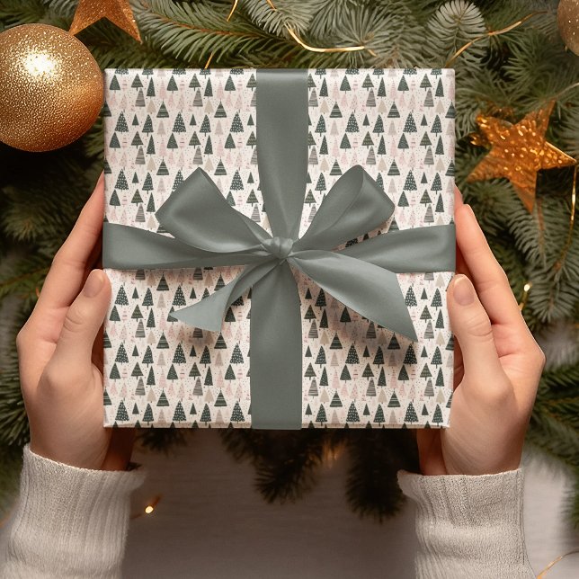 Papel De Regalo Modern Christmas Trees Wrapping Paper (Subido por el creador)