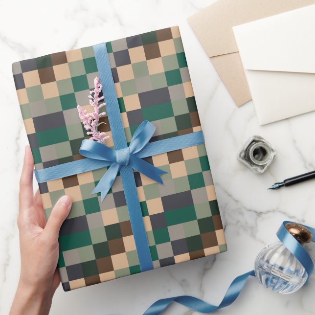 Papel De Regalo Modern Color Checks Checkerboard (Regalar)