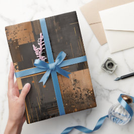 Papel De Regalo Modern Copper Bronze Shine Abstract Pattern