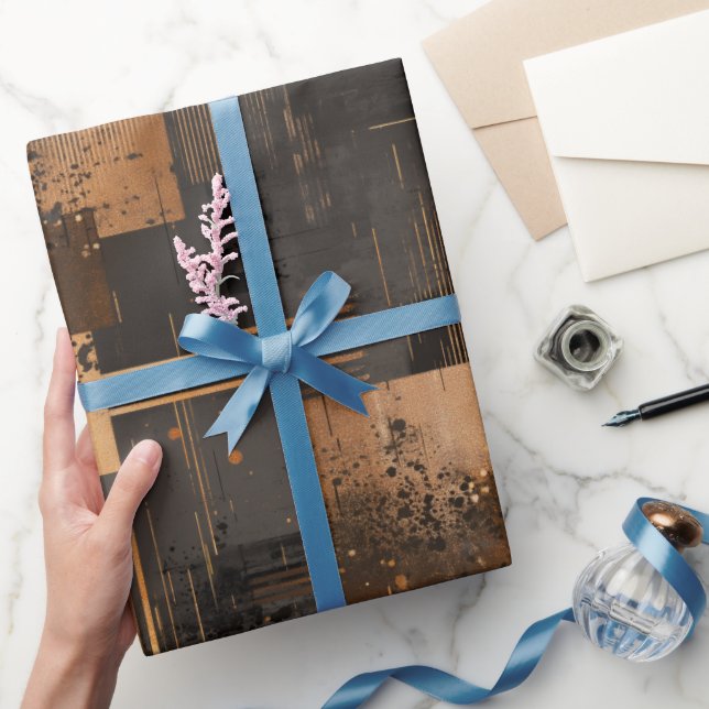 Papel De Regalo Modern Copper Bronze Shine Abstract Pattern (Regalar)