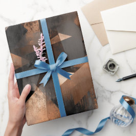 Papel De Regalo Modern Copper Bronze Shine Abstract Pattern