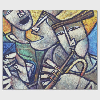 Papel De Regalo Modern Cubist Jazz Musicians Art Wrapping Paper