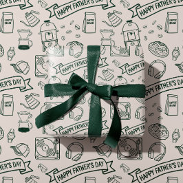 Papel De Regalo Modern Father's Day Doodle Pattern Millennial Dad