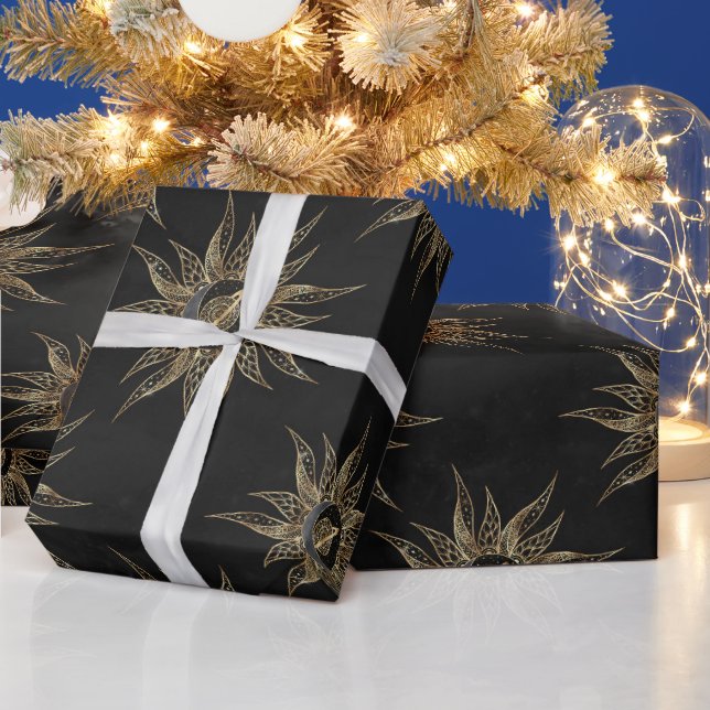 Papel De Regalo Modern Gold Sun Moon Planet Universe Mandala (Vacaciones)