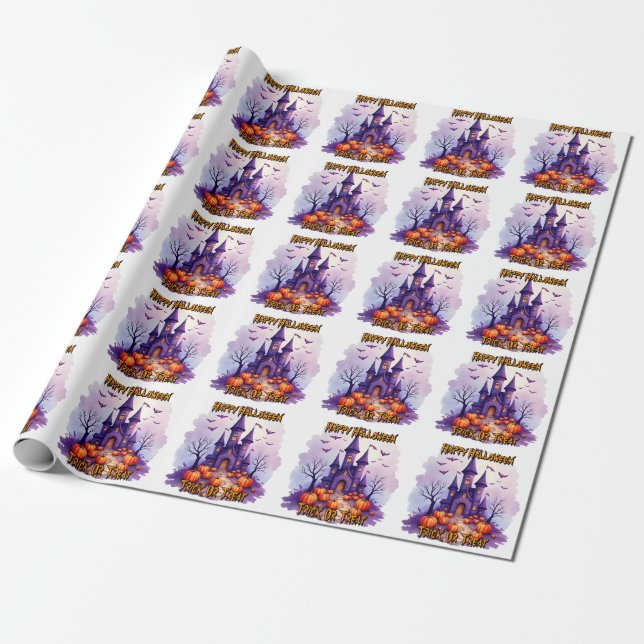 Papel De Regalo Modern Halloween Spooky Cute Collection (Desenrollado)