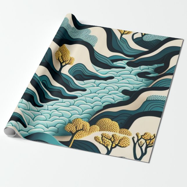 Papel De Regalo Modern Landscape (Desenrollado)