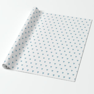 Papel De Regalo Modern Love Heart Baby Blue Acuarela