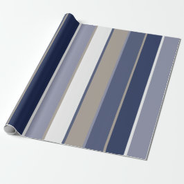 Papel De Regalo Modern Manly Stripes Blue Taupe