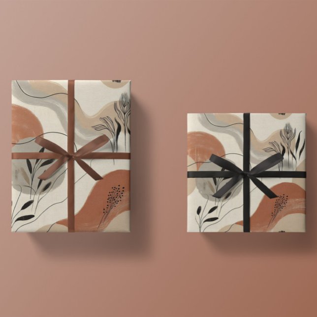 Papel De Regalo Modern Minimalist Organic Abstract Shapes Pattern (Subido por el creador)
