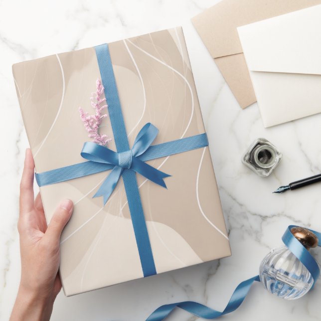 Papel De Regalo Modern Minimalist Soft Beige Flow Abstract Pattern (Regalar)