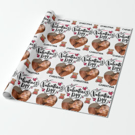 Papel De Regalo Modern Red Happy Valentines Day one Heart Photo