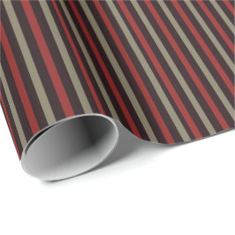 Papel De Regalo Modern Red Sage Black Stripe Christmas