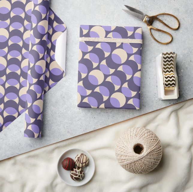Papel De Regalo Modern Retro Lavender Geometric Wrapping Paper (Artesanía)