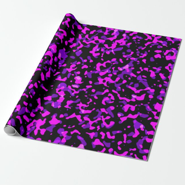 Papel De Regalo Modern Trendy Pink and Purple Camouflage Pattern (Desenrollado)