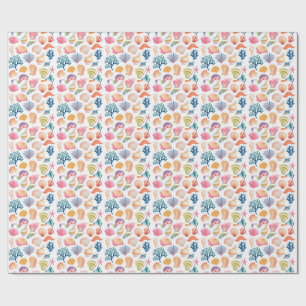 Papel De Regalo Modern Tropical Plant Print – Pink and Green 