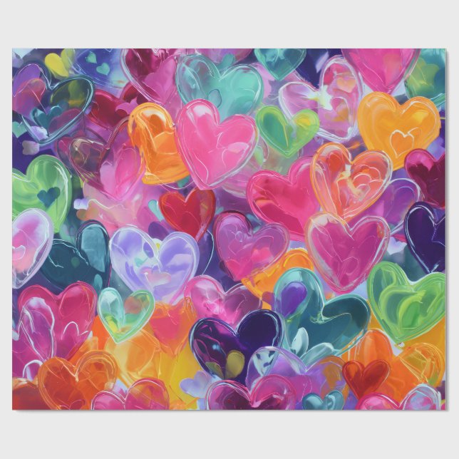 Papel De Regalo Modern Valentine Wrapping Paper– Abstract Colorful (Superficie plana)