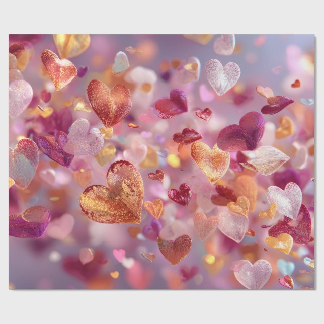 Papel De Regalo Modern Valentine Wrapping Paper– Abstract Colorful (Superficie plana)