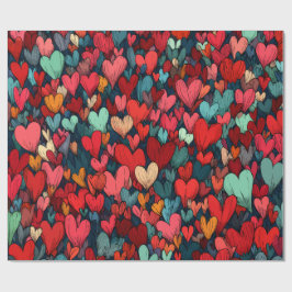 Papel De Regalo Modern Valentine Wrapping Paper– Abstract Colorful