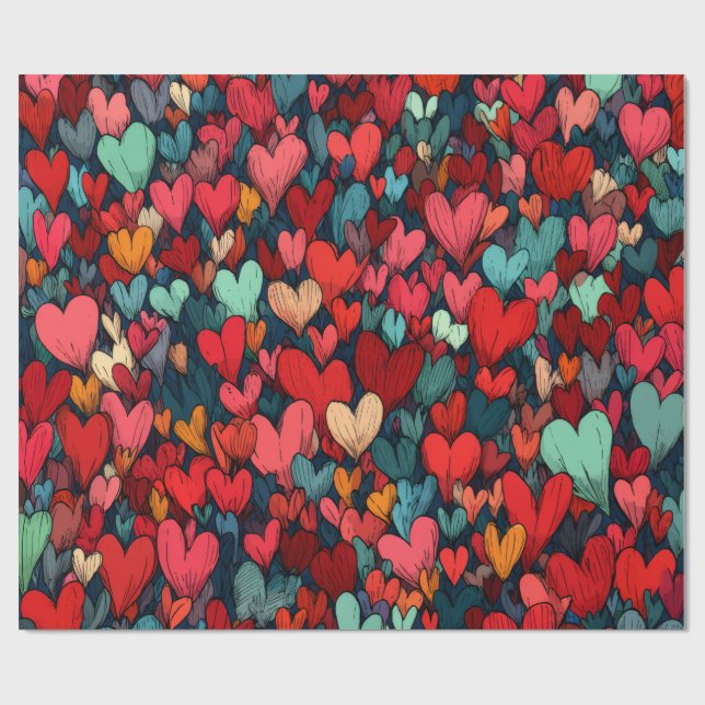 Papel De Regalo Modern Valentine Wrapping Paper– Abstract Colorful (Superficie plana)