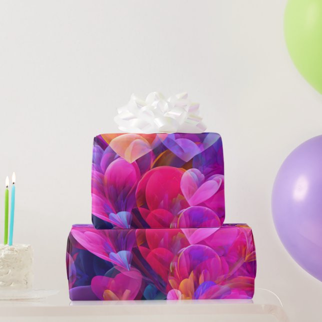 Papel De Regalo Modern Valentine Wrapping Paper– Abstract Colorful (Regalos de fiesta)