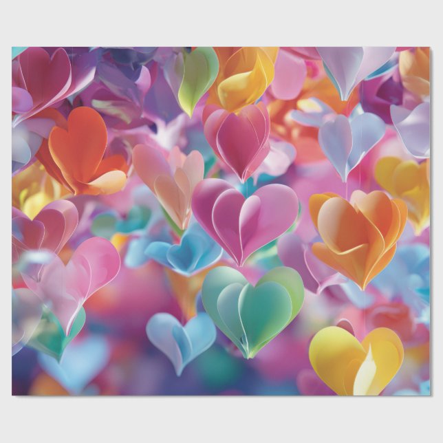 Papel De Regalo Modern Valentine Wrapping Paper– Abstract Colorful (Superficie plana)