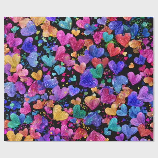 Papel De Regalo Modern Valentine Wrapping Paper– Abstract Colorful (Superficie plana)