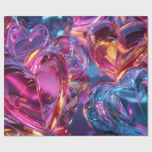 Papel De Regalo Modern Valentine Wrapping Paper– Abstract Colorful (Superficie plana)