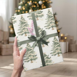 Papel De Regalo Modern Watercolor Christmas Tree Wrapping Paper