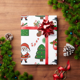 Papel De Regalo Modern Watercolor Christmas Wrapping Paper
