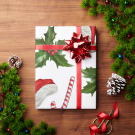 Papel De Regalo Modern Watercolor Winter Pine Green Tree Christmas