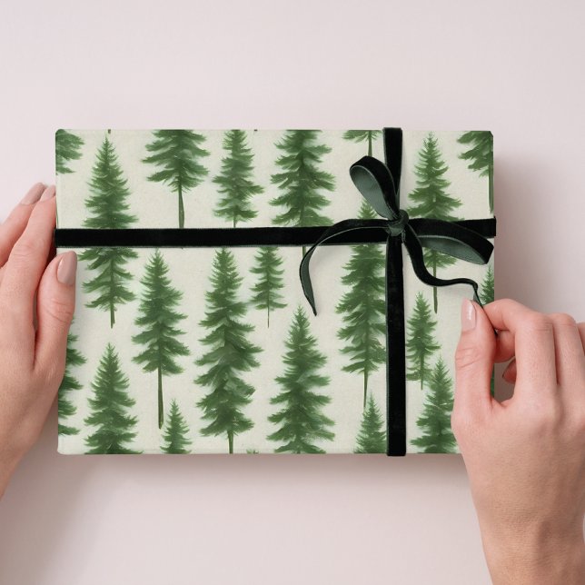 Papel De Regalo Modern Winter Pine Tree Holiday Christmas  (Subido por el creador)