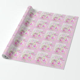 Papel De Regalo Moderna acuarela Boho Violet Floral Elegante