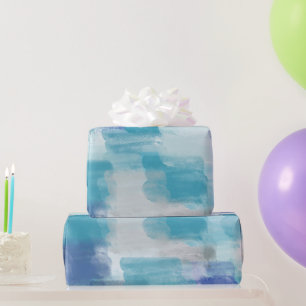 Papel De Regalo Moderna acuarela turquesa y gris acuarela Resumen