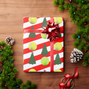 Papel De Regalo Moderna bola de tenis Árbol de Navidad Estripas Ro