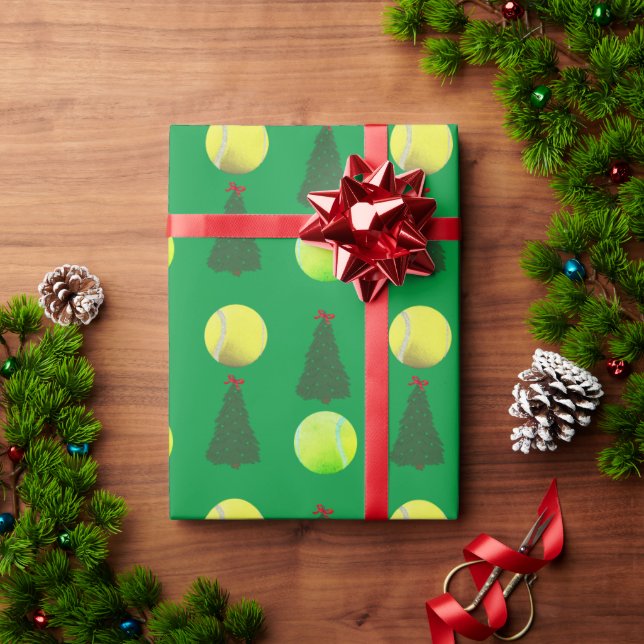 Papel De Regalo Moderna bola de tenis Navidad Fiesta de árbol de N (Regalo de vacaciones)