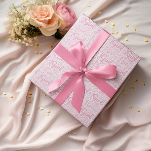 Papel De Regalo Moderna Chica de tipografía de guiones de moda Bab