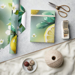 Papel De Regalo Moderna ducha de novia con escritura floral azul l